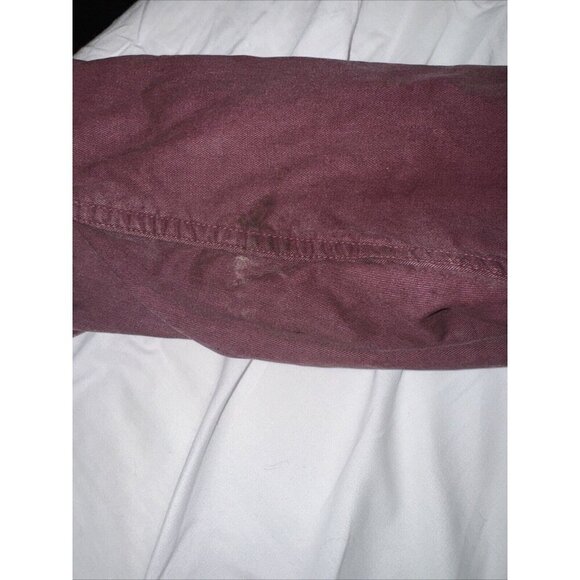 LL Bean Flannel Lined Button Up Shirt Men's Large L Long Sleeve Pocket Maroon - Picture 5 of 7